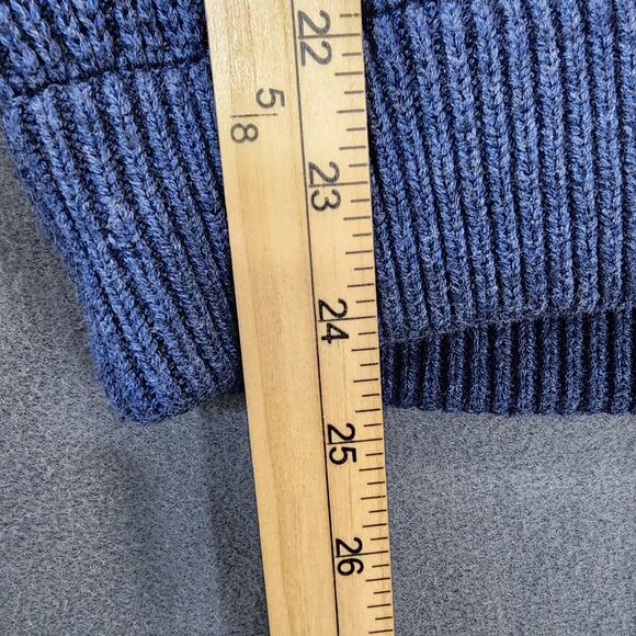 Duluth Mens Sweater Large Blue Wool Shawl Brigadier Infantry Henley Classic - Picture 5 of 10